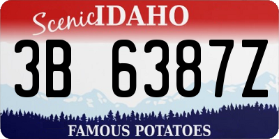 ID license plate 3B6387Z