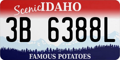 ID license plate 3B6388L