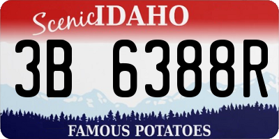 ID license plate 3B6388R