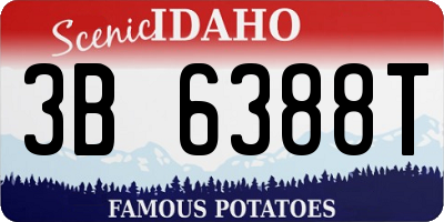 ID license plate 3B6388T
