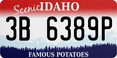 ID license plate 3B6389P