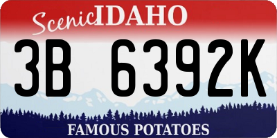 ID license plate 3B6392K