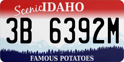 ID license plate 3B6392M