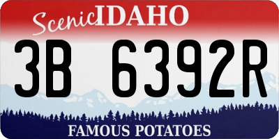 ID license plate 3B6392R