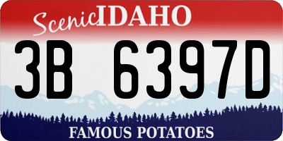 ID license plate 3B6397D