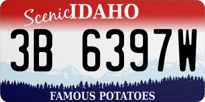 ID license plate 3B6397W