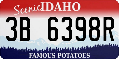 ID license plate 3B6398R
