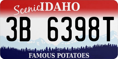 ID license plate 3B6398T