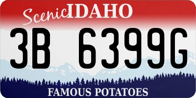 ID license plate 3B6399G