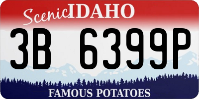 ID license plate 3B6399P