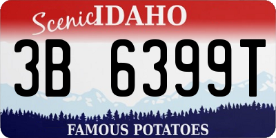 ID license plate 3B6399T