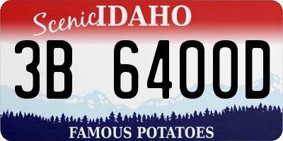 ID license plate 3B6400D