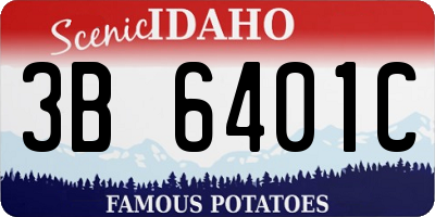 ID license plate 3B6401C