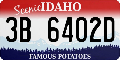 ID license plate 3B6402D