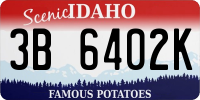 ID license plate 3B6402K