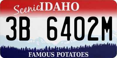 ID license plate 3B6402M