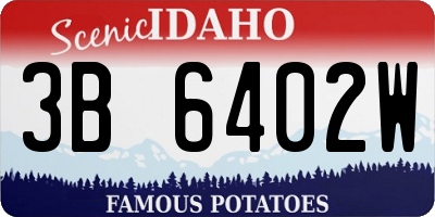 ID license plate 3B6402W