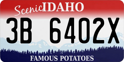 ID license plate 3B6402X