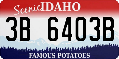 ID license plate 3B6403B