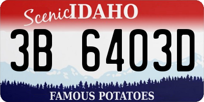 ID license plate 3B6403D