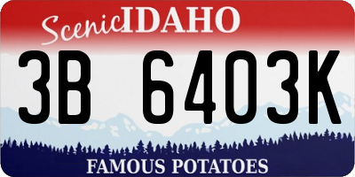 ID license plate 3B6403K