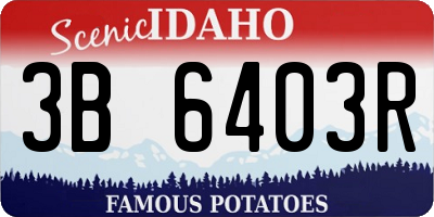 ID license plate 3B6403R