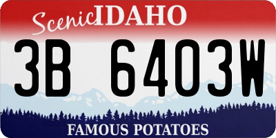 ID license plate 3B6403W