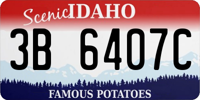 ID license plate 3B6407C