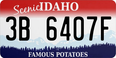 ID license plate 3B6407F