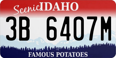 ID license plate 3B6407M
