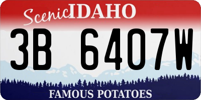 ID license plate 3B6407W