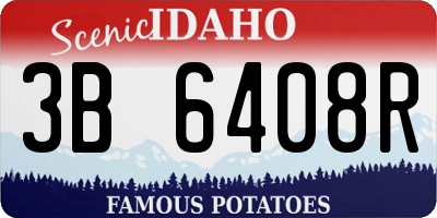 ID license plate 3B6408R