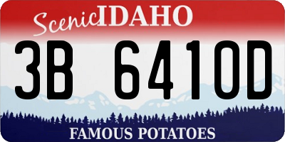 ID license plate 3B6410D