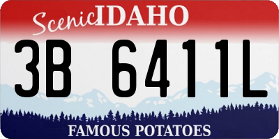 ID license plate 3B6411L