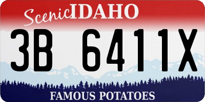 ID license plate 3B6411X