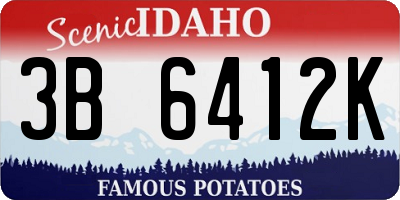 ID license plate 3B6412K