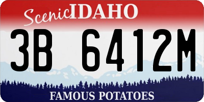 ID license plate 3B6412M