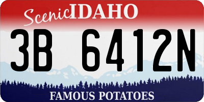ID license plate 3B6412N