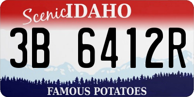ID license plate 3B6412R