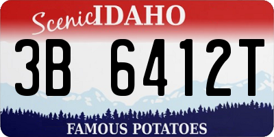 ID license plate 3B6412T