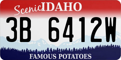 ID license plate 3B6412W