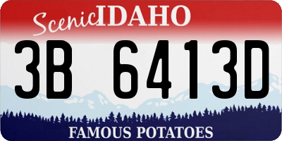 ID license plate 3B6413D