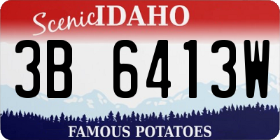 ID license plate 3B6413W