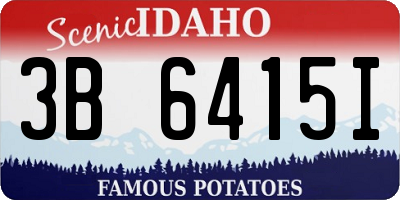 ID license plate 3B6415I