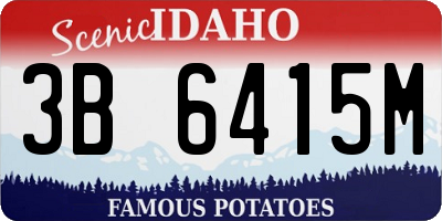 ID license plate 3B6415M