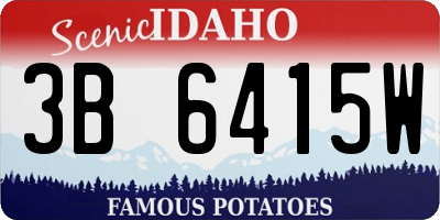 ID license plate 3B6415W