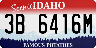 ID license plate 3B6416M