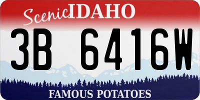 ID license plate 3B6416W