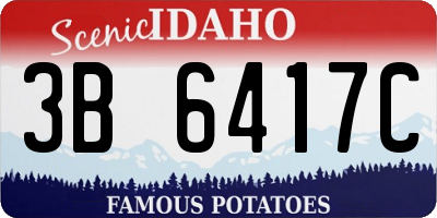 ID license plate 3B6417C