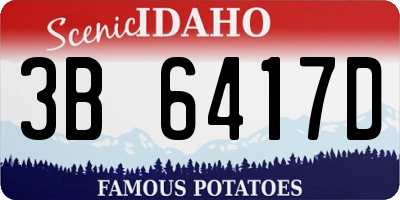 ID license plate 3B6417D